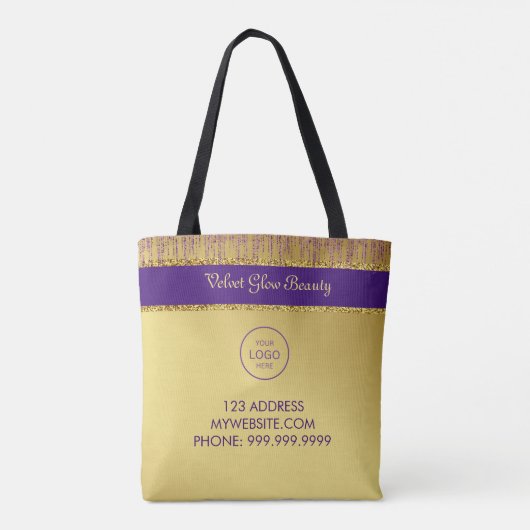 Holografisch handtekeningscript Modern Gold Glitte Tote Bag (Achterkant)