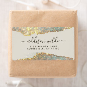 Holografisch handtekeningsscript moderne glamour v etiket