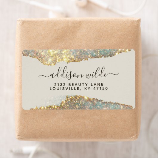 Holografisch handtekeningsscript moderne glamour v etiket (Insitu)