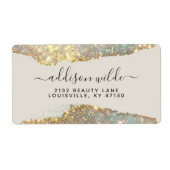 Holografisch handtekeningsscript moderne glamour v etiket (Voorkant)