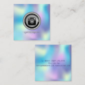 Holografisch instagram Sociale media Vierkante Visitekaartje (Voorkant / Achterkant)
