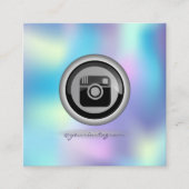 Holografisch instagram Sociale media Vierkante Visitekaartje (Voorkant)