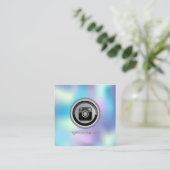 Holografisch instagram Sociale media Vierkante Visitekaartje (Staand voorkant)