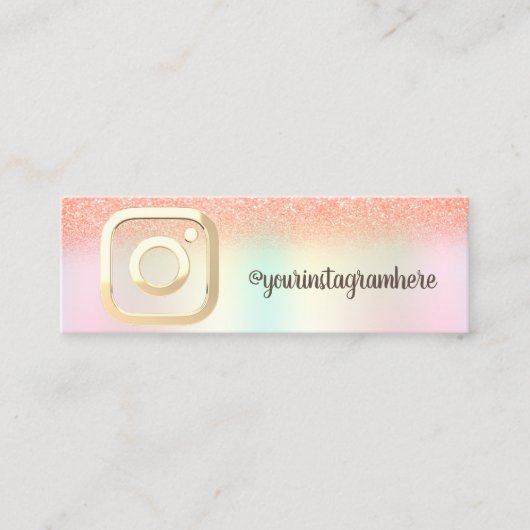 Holografisch Iridescent Bokeh Instagram Social Mini Visitekaartje (Voorkant)