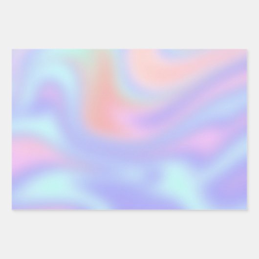 Holografisch Iridescent kleurig pastel Inpakpapier Vel (Voorkant)