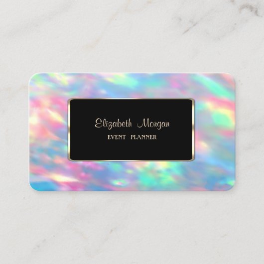 Holografisch Iridescent Opaal Lijst Visitekaartje (Voorkant)