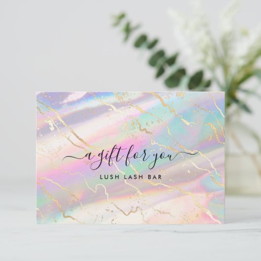 Holografisch Iridescent Opal Gem | Cadeaubon (Staand voorkant)