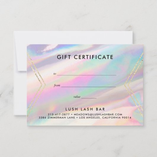 Holografisch Iridescent Opal Gem | Cadeaubon (Achterkant)