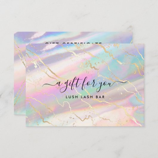Holografisch Iridescent Opal Gem | Cadeaubon (Voorkant / Achterkant)