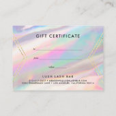 Holografisch Iridescent Opal Gem | Cadeaubon Visitekaartje (Achterkant)