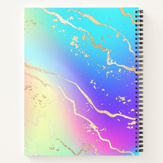 Holografisch Iridescent Opal Gem | Gepersonaliseer Notitieboek (Achterkant)