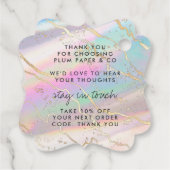 Holografisch Iridescent Opal Gem | Label hangen (Achterkant)