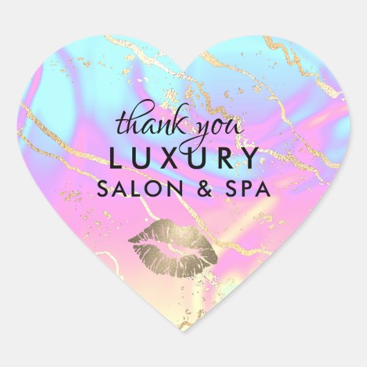 Holografisch Iridescent Opal Gemstone | Dank u wel Hart Sticker (Voorkant)