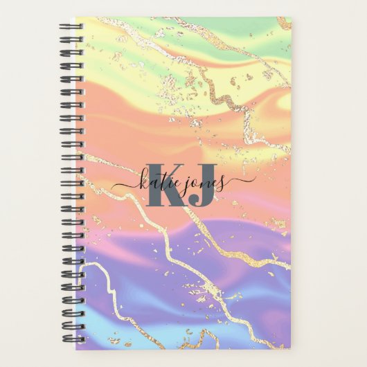 Holografisch Iridescent Opal Gemstone | Monogram Planner (Voorkant)