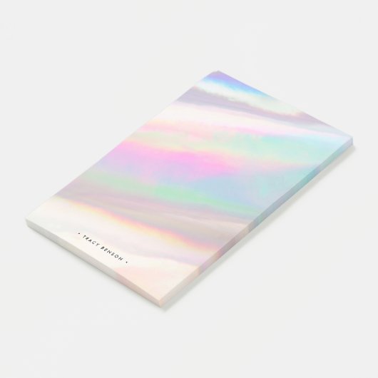 Holografisch Iridescent Opal Gemstone Persoonlijk Post-it® Notes (Schuin)