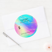 Holografisch Iridescent Opal Gemstone | Prijsstell Ronde Sticker (Envelop)