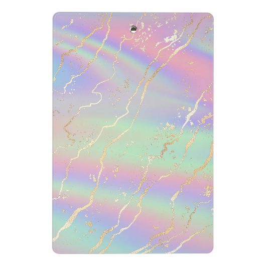 Holografisch Iridescent Opal | Gepersonaliseerd Mini Klembord (Achterkant)