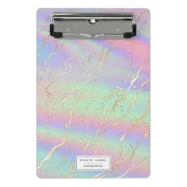 Holografisch Iridescent Opal | Gepersonaliseerd Mini Klembord