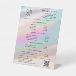 Holografisch Iridescent Opal | Prijsstelling Reclamebord Met Voetstuk