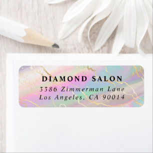 Holografisch Iridescent Opal Return Address Label