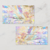 Holografisch Iridesecent regenboog & faux goudblad Visitekaartje (Voorkant / Achterkant)