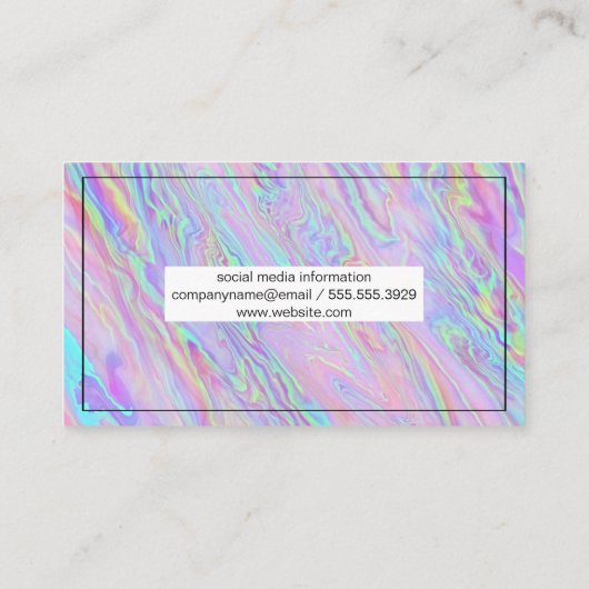 Holografisch iriserend | Abstracte achtergrond Visitekaartje (Achterkant)