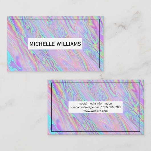 Holografisch iriserend | Abstracte achtergrond Visitekaartje (Voorkant / Achterkant)
