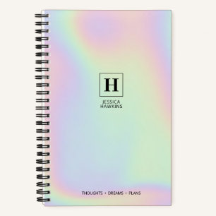 Holografisch Iriserend Lichtgevend Klassiek Monogr Notitieboek