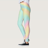 Holografisch iriserende pasteelregenboog leggings (Links)