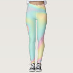 Holografisch iriserende pasteelregenboog leggings<br><div class="desc">Holografische ioniserende pasta-regenboogkleuren,  Leggings</div>