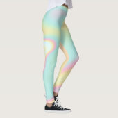 Holografisch iriserende pasteelregenboog leggings (Rechts)