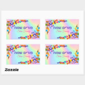 Holografisch Kind met Hebreeuws Happy Purim Rechthoekige Sticker (Vel)