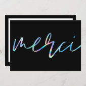 Holografisch kleurig Merci Custom Hartelijk dank Kaart (Voorkant / Achterkant)