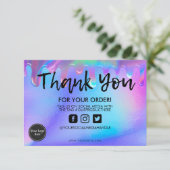 Holografisch kleurige druppel Hartelijk dank voor (Staand voorkant)