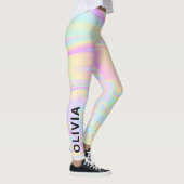 Holografisch kleurige regenboog op maat leggings (Rechts)
