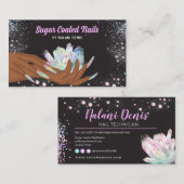  holografisch kristal Glitter-nagels Visitekaartje (Voorkant / Achterkant)