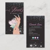  holografisch kristal Glitter-nagels Visitekaartje (Voorkant / Achterkant)