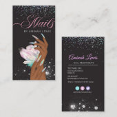 holografisch kristal Glitter-nagels Visitekaartje (Voorkant / Achterkant)