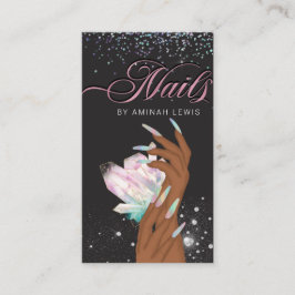 holografisch kristal Glitter-nagels Visitekaartje