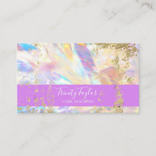 Holografisch kristal Prism & Gold Foil  Visitekaartje