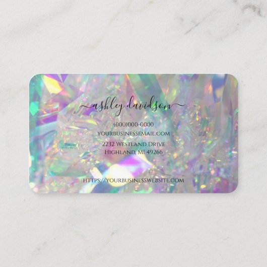 holografisch kristalontwerp | prismatisch effect visitekaartje (Achterkant)