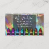 Holografisch leraar naam regenbooghologramkrayons visitekaartje (Achterkant)