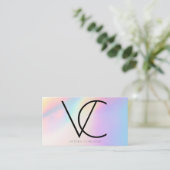 Holografisch licht, moderne Initialen Visitekaartje (Staand voorkant)