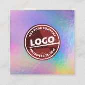 Holografisch Logo Business Website QR-code toevoeg Vierkante Visitekaartje (Achterkant)