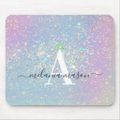 Holografisch logo Glitter Elegant Sparkles Monogra Muismat (Voorkant)