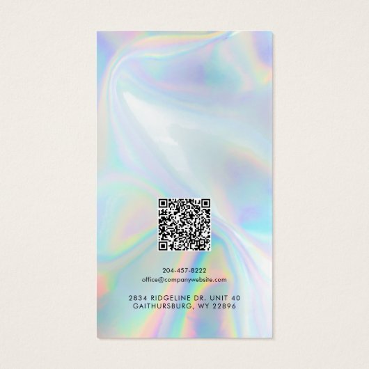 Holografisch Logo QR-code met visitekaartje (Achterkant)