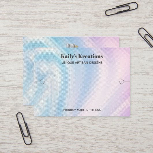 Holografisch Logo voor racelet display Visitekaartje (Voorkant / Achterkant in situ)