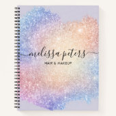 Holografisch Manuscript Modern Glitter Sparkle Bus Notitieboek (Voorkant)