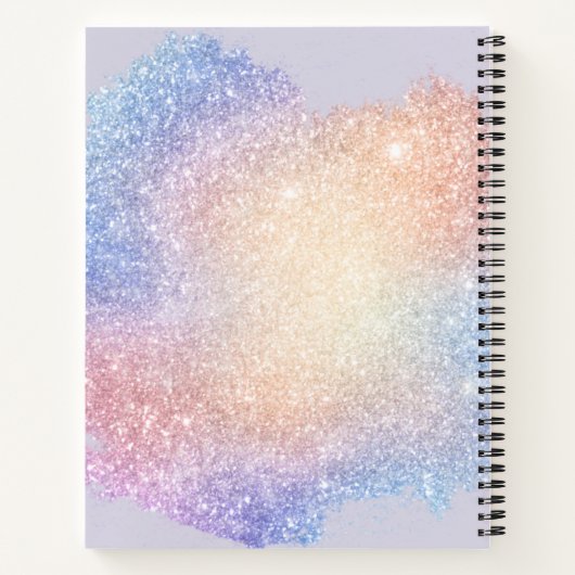 Holografisch Manuscript Modern Glitter Sparkle Bus Notitieboek (Achterkant)