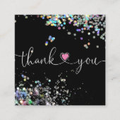 holografisch manuscripthart bedankt u voor uw orde vierkante visitekaartje (Voorkant)